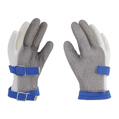 Guantes anticorte acero inoxidable 3 dedos talla L